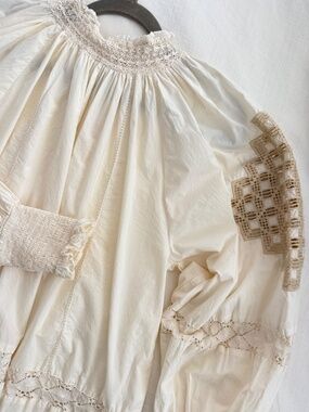 Love the Label Cotton Poplin Puff Sleeve Blouse - women small petite